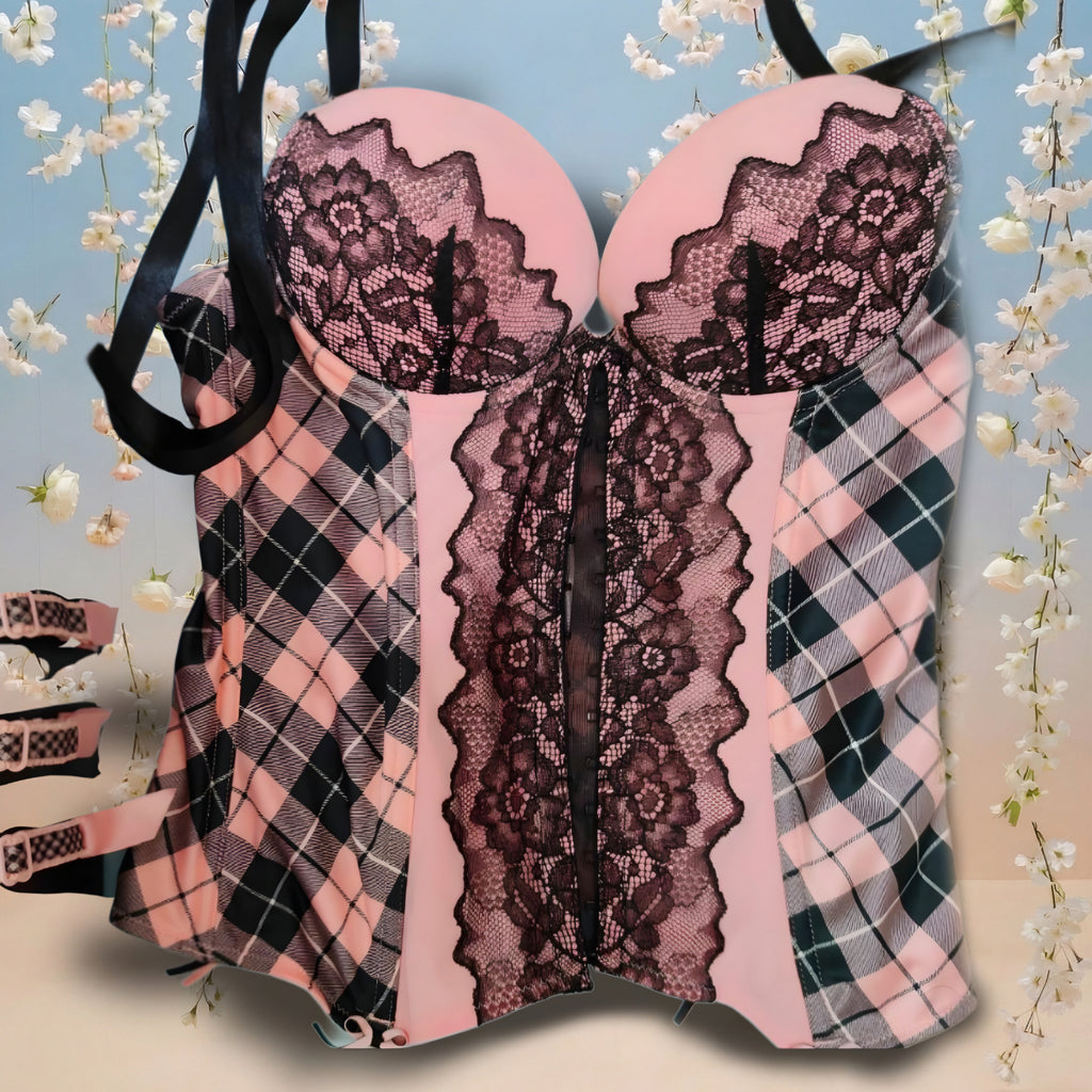 Luxury plaid corset