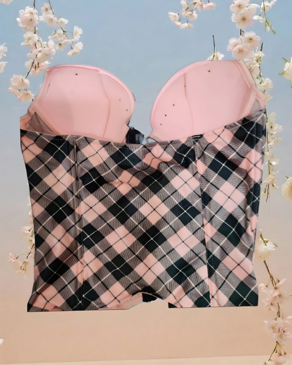 Luxury plaid corset