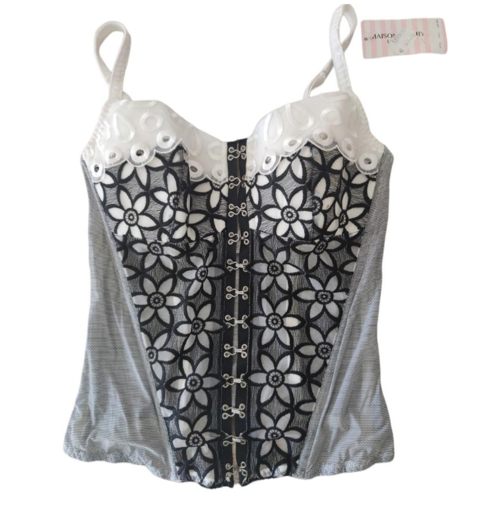 Floral Embroidered Corset Top